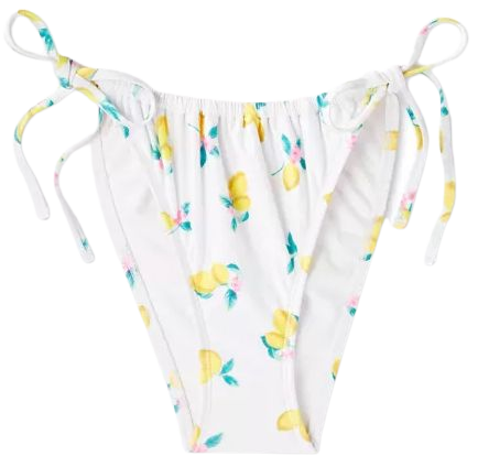 Women's Side-tie Extra Cheeky Bikini Bottom - Wild Fable™ White Lemon Print : Target