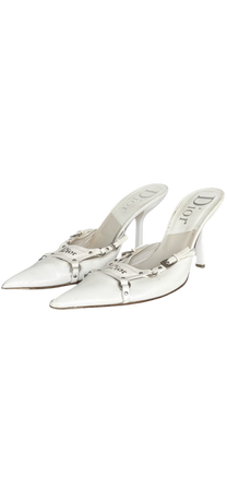 white vintage Dior heels