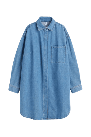 Denim Shirt Dress - Light denim blue - Ladies | H&M US