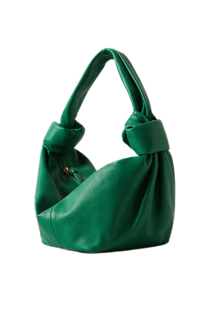 Jodie Mini Knotted Leather Tote - Green