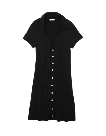 AE Smocked Button-Front Polo Mini Dress