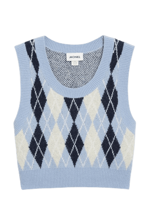 Knit vest - Diamond plaid - Knitted tops - Monki WW