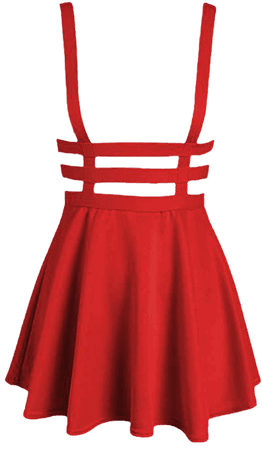 Red Suspender Skirt 1