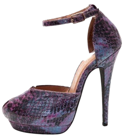 Womens JEFFREY CAMPBELL purple snake print leather peep toe heels sz. 5.5 NEW! | eBay