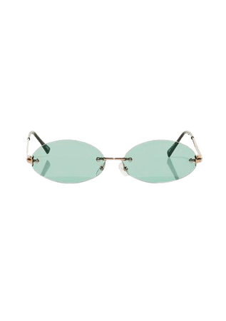 Tinted Oval Sunglasses - Teal | Dolls Kill