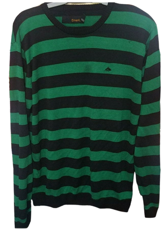 green and black striped shirt
