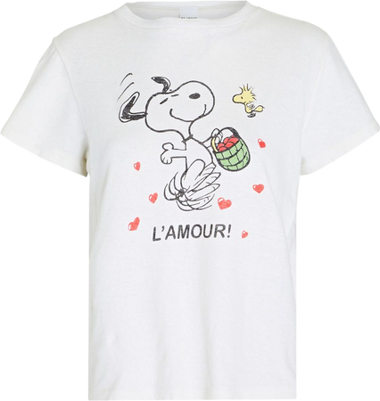RE/DONE Lamour Snoopy Classic Graphic T-Shirt in white | INTERMIX®