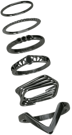 Black Stackable Ring Set
