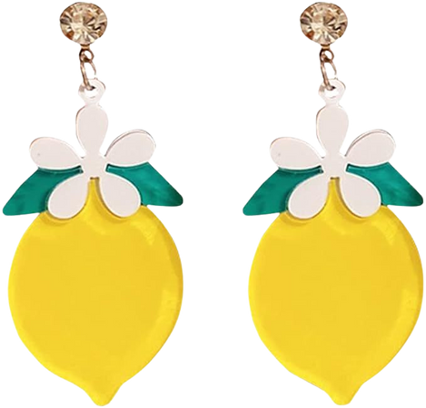 Amazon.com: Generic Lemon Earrings Cute Flower Dangle Earrings Crystal Drop Earring Funny Ear Accessories for Women Jewelry Wedding Birthday Gift 0KX9V41OV101114LYN4YFE 5x2.5cm: Clothing, Shoes & Jewelry