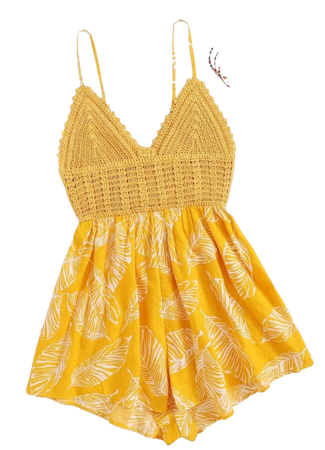 yellow floral romper