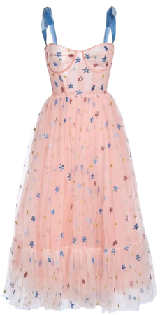 Pastel pink + blue star dress