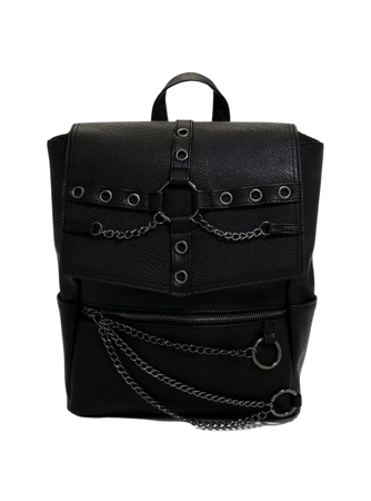 Black Grommet O-Ring Chain Mini Backpack | Hot Topic