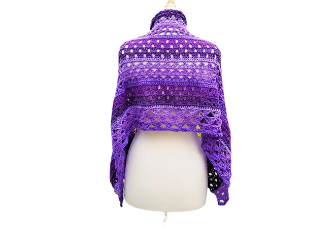 Purple crochet shawl | Etsy