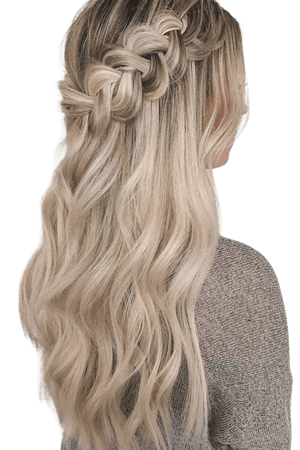 blonde braided crown half updo hairstyles