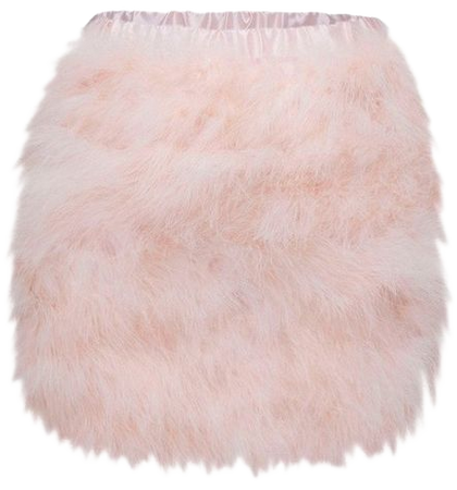 PERSUN Women's Light Pink Fluffy Faux Ostrich Feather Midi Waist Party... ❤ liked on Polyvore feat… | Faux leather pencil skirt, Light pink skirt, Pink pencil skirt
