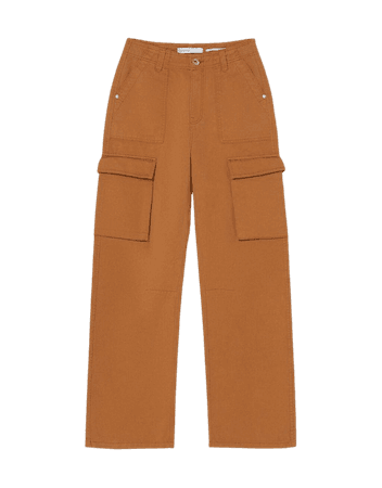 Straight fit cargo pants - New - Woman | Bershka
