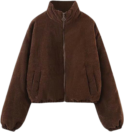 UANEO Womens Winter Casual Corduroy Long Sleeve Puffer Jackets Full-Zip Short Coats at Amazon Women's Coats Shop