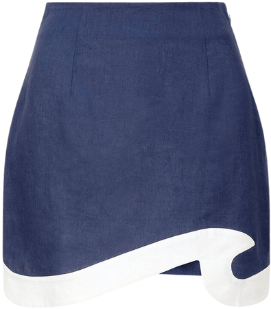 Leandro Curved Linen Mini Skirt By Staud | Moda Operandi