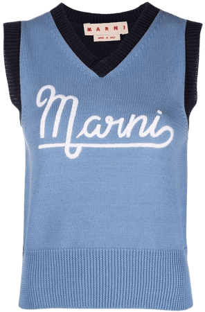 Marni embroidered-logo Knitted Top - Farfetch