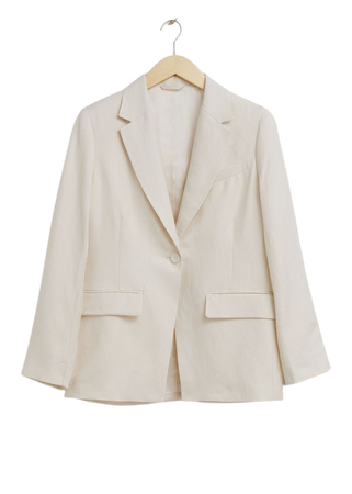 Relaxed Cut-Away Tailored Blazer - White - & Other Stories
