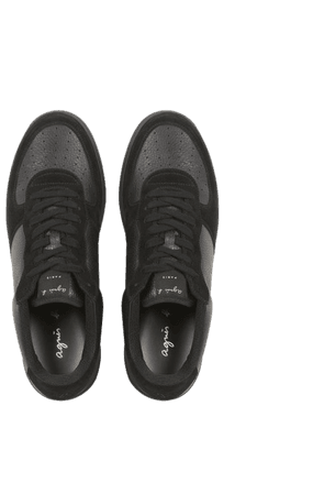 black suede and grained leather Alix sneakers