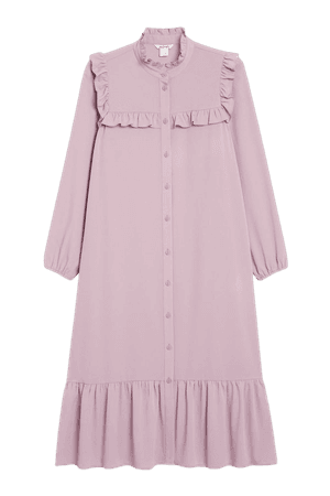 Ruffled midi dress - Lilac - Midi dresses - Monki WW