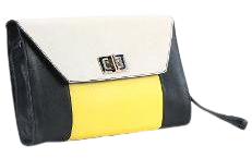 Done By None Women's Clutch - Black, White & Yellow | Purses & Clutches - HomeShop18