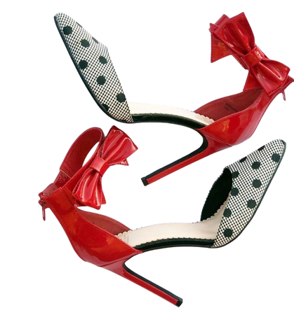 red polka dot heels