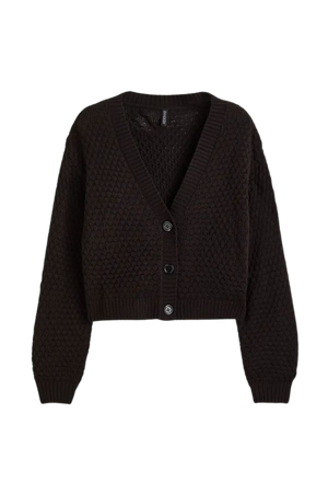 Pointelle-knit Cardigan - Black - Ladies | H&M US