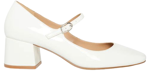 HALSTON White Patent Mary Jane Block Heel | Women's Heels – Steve Madden