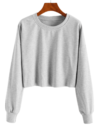 [33% OFF] 2020 Drop Shoulder Raw Edge Sweatshirt In DARK GRAY | ZAFUL