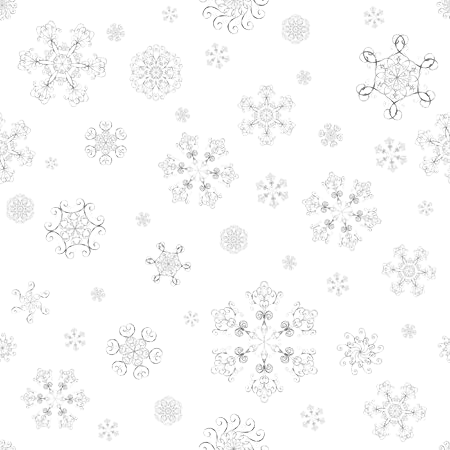 Abstract Winter Seamless Pattern With Silver Snowflakes On White.. Stock Photo, Picture And Royalty Free Image. Image 89599297.