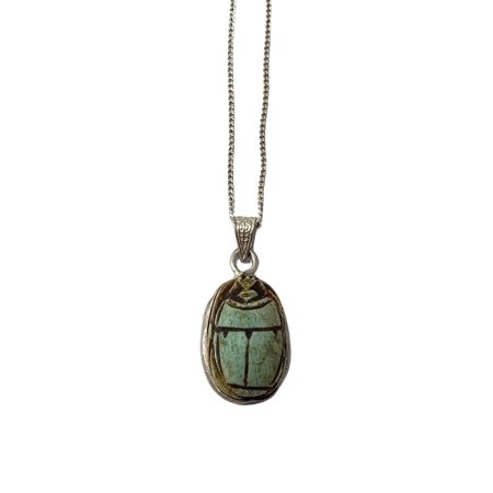 Egyptian Scarab Necklace Earthtone Soapstone Scarab | Etsy