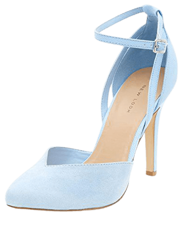 light blue heel with strap