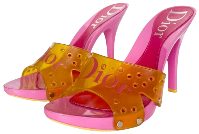 Dior Heels Authentic Dior Logo Jelly Heels in Pink / Orange - Etsy Australia