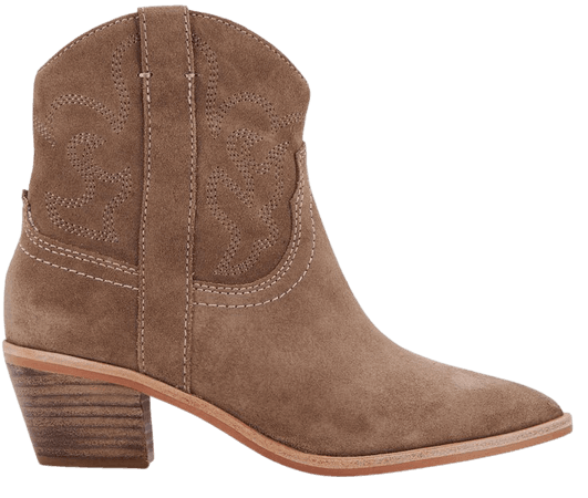 SOLOW BOOTIES TRUFFLE SUEDE – Dolce Vita