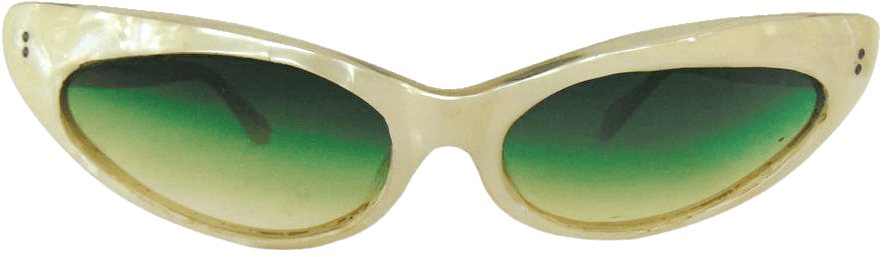 Vintage Pearlescent Sunglasses with Green Lenses
