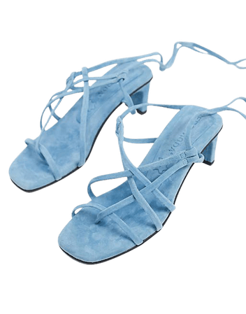 Vero Moda – Niebieskie buty na obcasie z pasków | ASOS