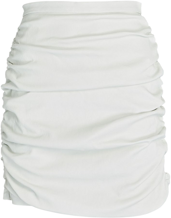 LaQuan Smith Leather Mini Skirt In White | INTERMIX®