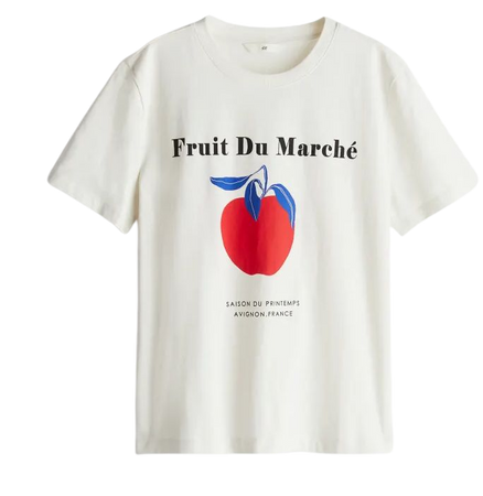 Cotton T-shirt - White/Fruit Du Marché - Ladies | H&M US