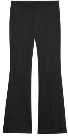 Low waist tight fit flared stretchy trousers - Black - Monki WW