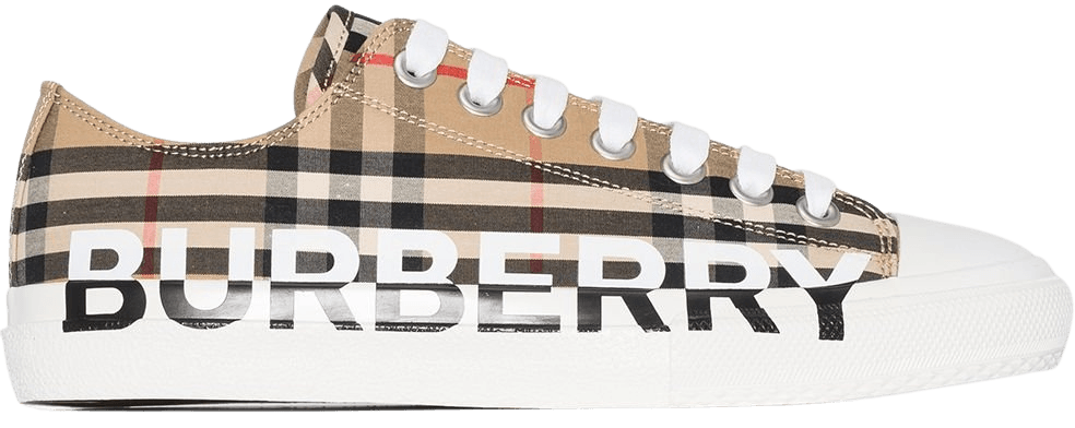 Shop Burberry logo-print vintage check sneakers with Express Delivery - FARFETCH