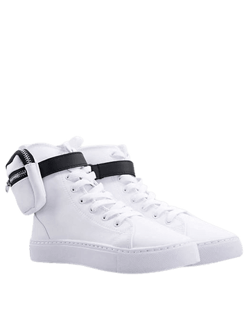 ASOS DESIGN Dexie high top sneakers with pocket bag in white | ASOS