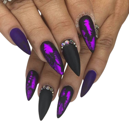 Purple and black nails