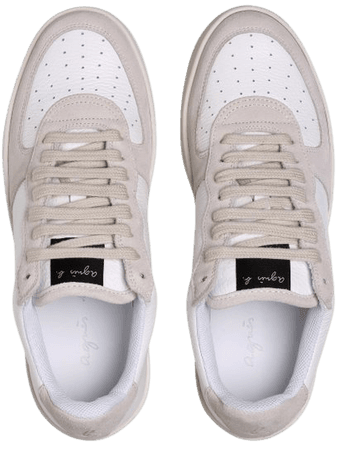 off white suede and grained leather Alix sneakers