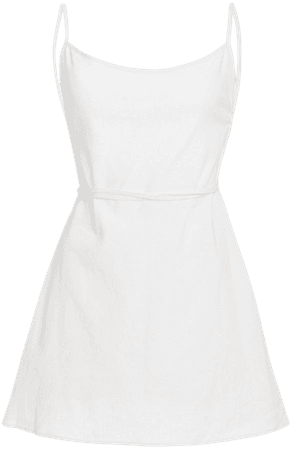 Back-Tied Linen and Cotton Mini Dress by Anemone | Moda Operandi