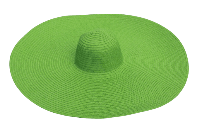 green wide brim hat
