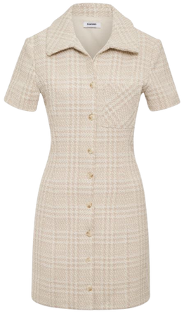 Notting Hill Mini Dress | Beige Glen Plaid – Rumored