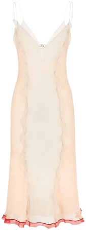Fendi Sheer Ruffle Detail Silk Chiffon Slipdress | Nordstrom