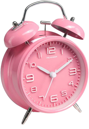Amazon.com: Peakeep 4 Inches Twin Bell Loud Alarm Clock for Heavy Sleepers Kids, Battery Operated Old Fashioned Alarm Clock (Pink) : Home & Kitchen